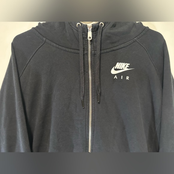 NIKE Air Women's 3X Hooded Sweatshirt Full Zip Black Fleece Hoodie DM1771-010 - Picture 2 of 10